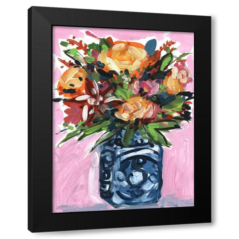 Bouquet in a vase III Black Modern Wood Framed Art Print with Double Matting by Wang, Melissa