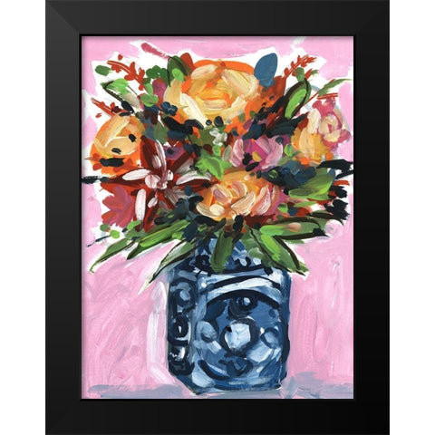 Bouquet in a vase III Black Modern Wood Framed Art Print by Wang, Melissa