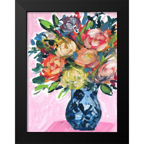 Bouquet in a vase IV Black Modern Wood Framed Art Print by Wang, Melissa