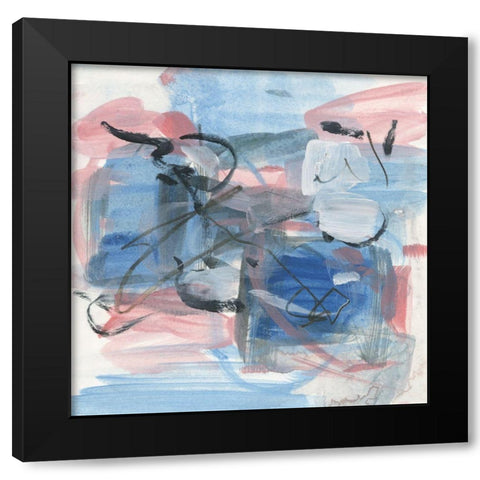 Gestural Remnant II Black Modern Wood Framed Art Print with Double Matting by Wang, Melissa