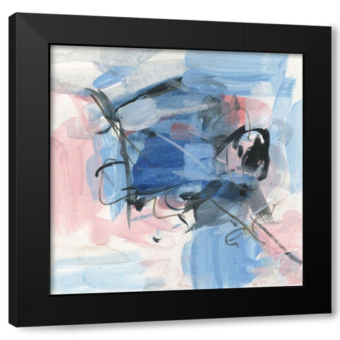 Gestural Remnant IV Black Modern Wood Framed Art Print with Double Matting by Wang, Melissa