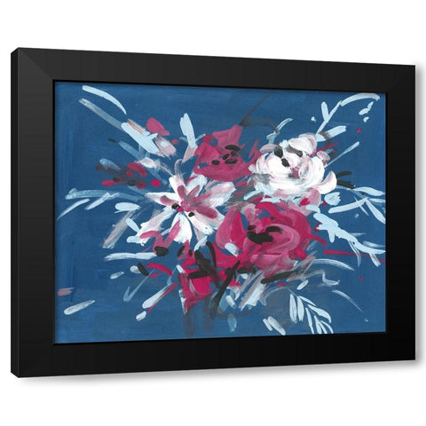 Blooming Night II Black Modern Wood Framed Art Print with Double Matting by Wang, Melissa