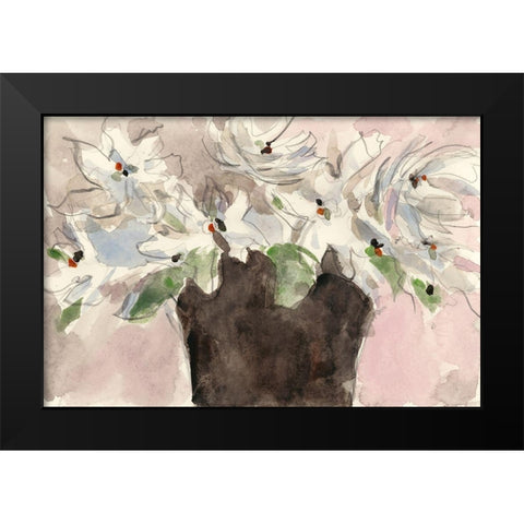 Magnolia Watercolor Study II Black Modern Wood Framed Art Print by Dixon, Samuel