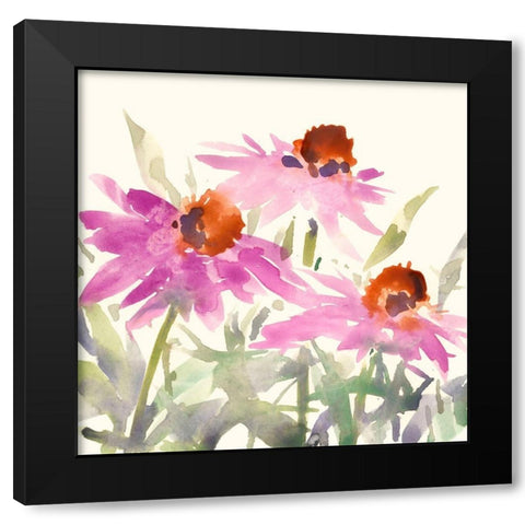 Daisy Garden Views II Black Modern Wood Framed Art Print with Double Matting by Dixon, Samuel
