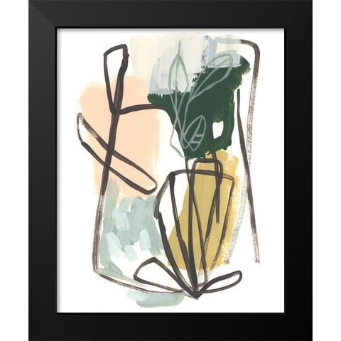 Tropical Abstract II Black Modern Wood Framed Art Print by Vess, June Erica