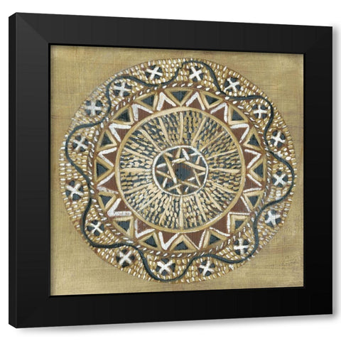 Woven Round I Black Modern Wood Framed Art Print with Double Matting by Zarris, Chariklia