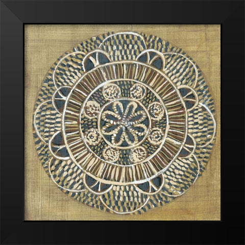 Woven Round II Black Modern Wood Framed Art Print by Zarris, Chariklia