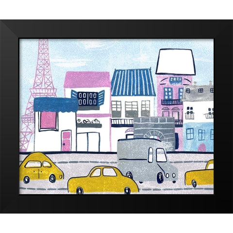 Bonjour Paris I Black Modern Wood Framed Art Print by Wang, Melissa