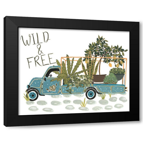 Hit the Road II Black Modern Wood Framed Art Print with Double Matting by Wang, Melissa
