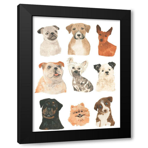 Doggos and Puppers I Black Modern Wood Framed Art Print by Vess, June Erica
