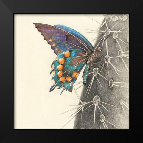 Majestic Butterfly I Black Modern Wood Framed Art Print by Liama, Lily