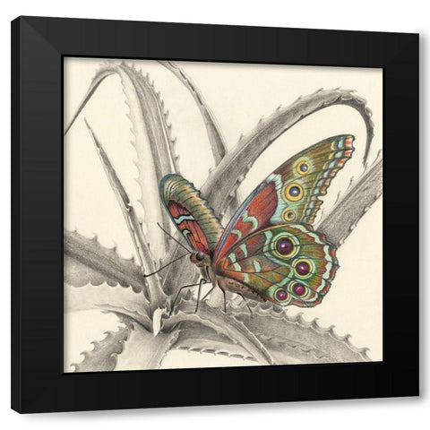 Majestic Butterfly III Black Modern Wood Framed Art Print by Liama, Lily