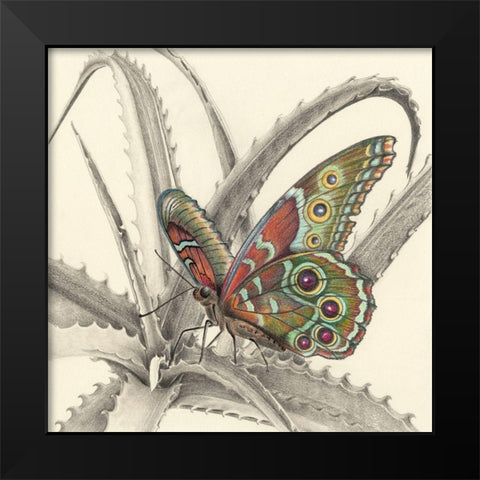 Majestic Butterfly III Black Modern Wood Framed Art Print by Liama, Lily