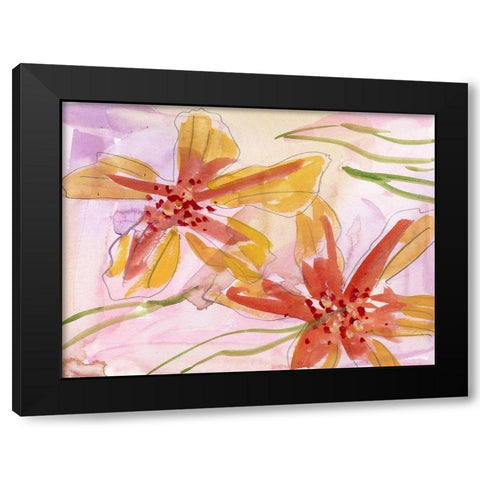 Aromatic Flowers I Black Modern Wood Framed Art Print with Double Matting by Wang, Melissa