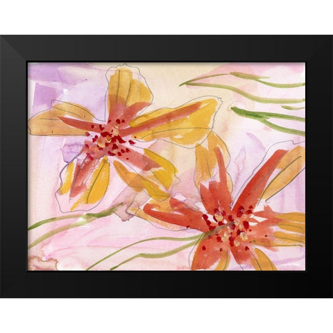 Aromatic Flowers I Black Modern Wood Framed Art Print by Wang, Melissa