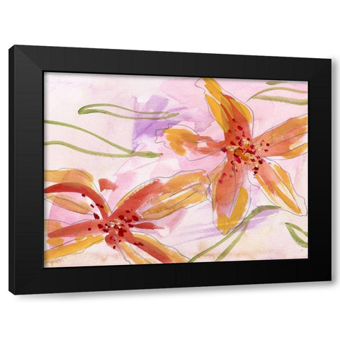 Aromatic Flowers II Black Modern Wood Framed Art Print with Double Matting by Wang, Melissa