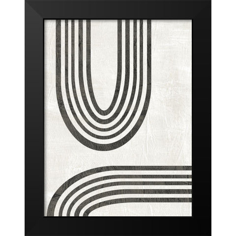Modern Arc II Black Modern Wood Framed Art Print by Vess, June Erica