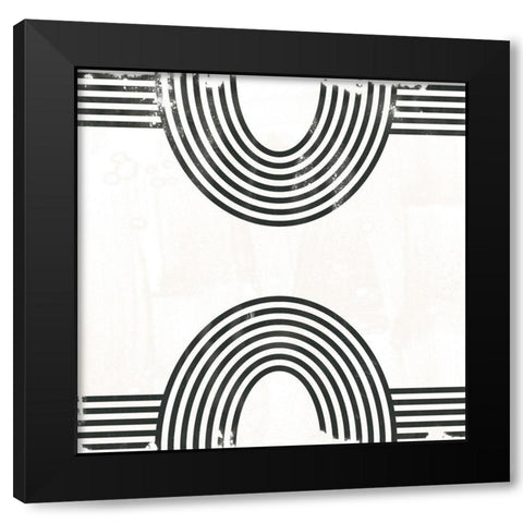 Arc Emblem I Black Modern Wood Framed Art Print with Double Matting by Vess, June Erica