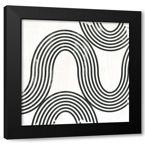 Arc Emblem II Black Modern Wood Framed Art Print by Vess, June Erica