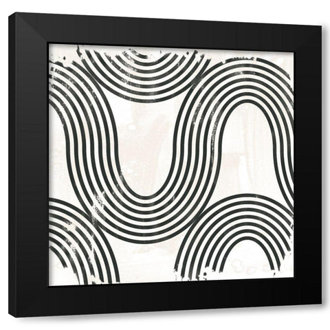 Arc Emblem III Black Modern Wood Framed Art Print with Double Matting by Vess, June Erica