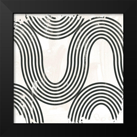 Arc Emblem III Black Modern Wood Framed Art Print by Vess, June Erica