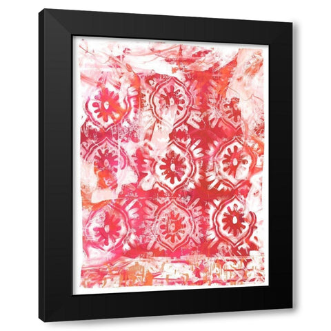 Global Fuchsia I Black Modern Wood Framed Art Print by Vess, June Erica