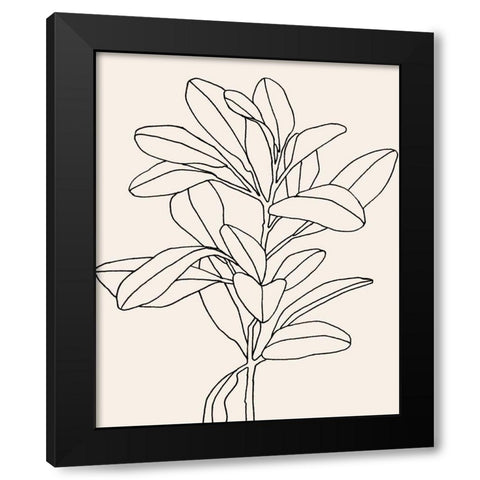 Olive Branch Contour II Black Modern Wood Framed Art Print with Double Matting by Scarvey, Emma