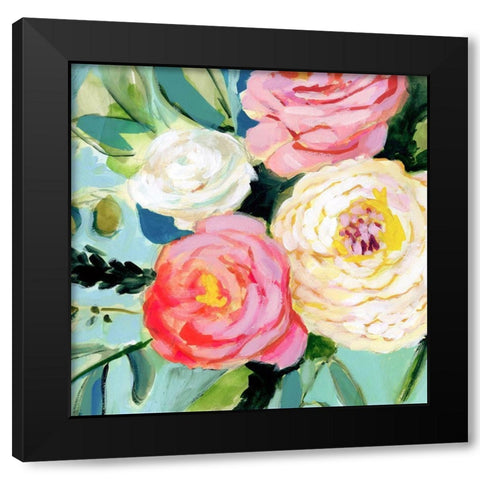Brushy Floral II Black Modern Wood Framed Art Print by Borges, Victoria