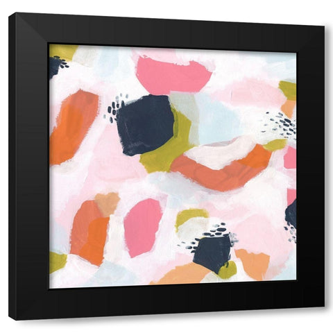 Confetti Currents II Black Modern Wood Framed Art Print with Double Matting by Vess, June Erica