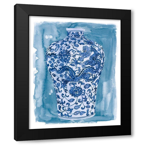 Ming Vase I Black Modern Wood Framed Art Print with Double Matting by Wang, Melissa
