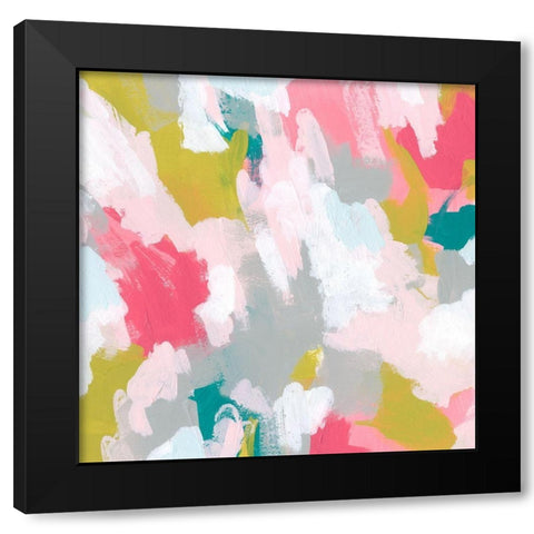 Pink Scramble I Black Modern Wood Framed Art Print by Vess, June Erica