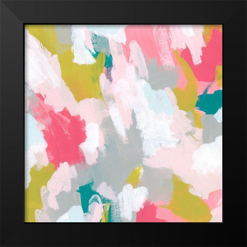 Pink Scramble I Black Modern Wood Framed Art Print by Vess, June Erica