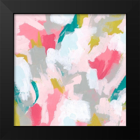Pink Scramble II Black Modern Wood Framed Art Print by Vess, June Erica
