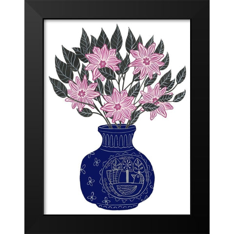 Painted Vase II Black Modern Wood Framed Art Print by Wang, Melissa