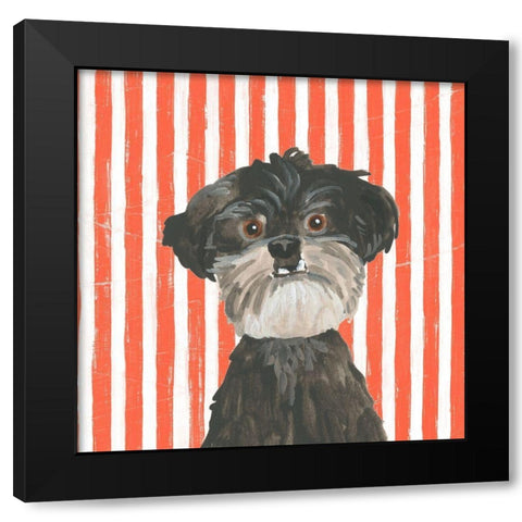 Parlor Pooches I Black Modern Wood Framed Art Print with Double Matting by Vess, June Erica