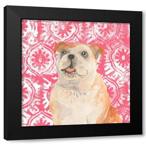 Parlor Pooches V Black Modern Wood Framed Art Print by Vess, June Erica