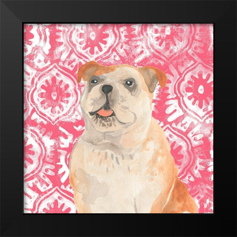 Parlor Pooches V Black Modern Wood Framed Art Print by Vess, June Erica