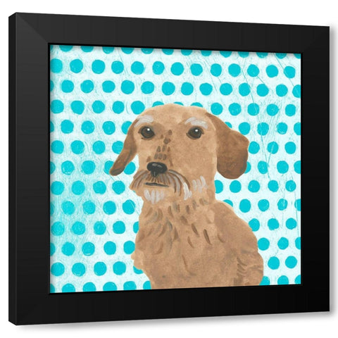 Parlor Pooches VI Black Modern Wood Framed Art Print with Double Matting by Vess, June Erica