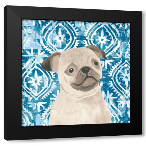 Parlor Pooches VII Black Modern Wood Framed Art Print by Vess, June Erica