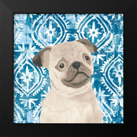 Parlor Pooches VII Black Modern Wood Framed Art Print by Vess, June Erica