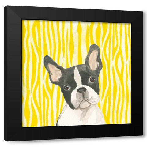 Parlor Pooches VIII Black Modern Wood Framed Art Print with Double Matting by Vess, June Erica