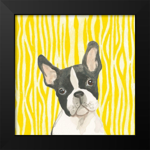 Parlor Pooches VIII Black Modern Wood Framed Art Print by Vess, June Erica