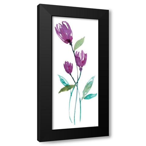 Dancing Aubergine I Black Modern Wood Framed Art Print by Goldberger, Jennifer