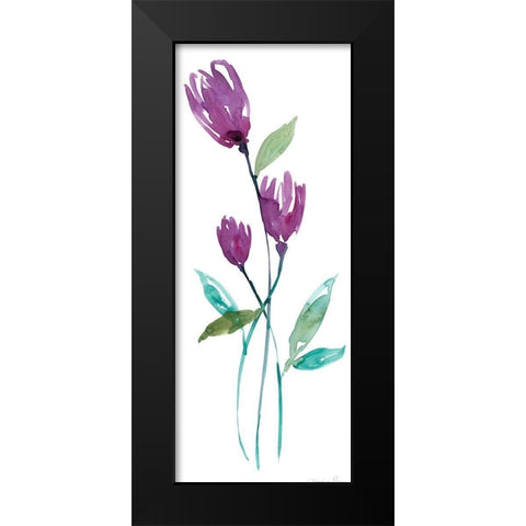Dancing Aubergine I Black Modern Wood Framed Art Print by Goldberger, Jennifer