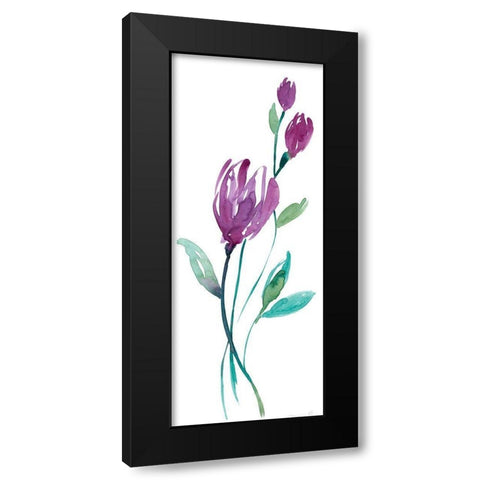 Dancing Aubergine II Black Modern Wood Framed Art Print by Goldberger, Jennifer
