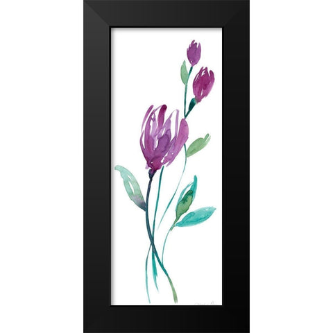 Dancing Aubergine II Black Modern Wood Framed Art Print by Goldberger, Jennifer