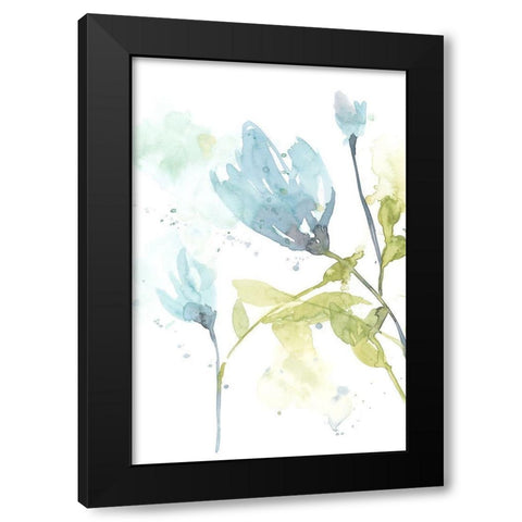 Cerulean Splash I Black Modern Wood Framed Art Print by Goldberger, Jennifer