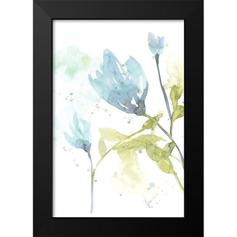Cerulean Splash I Black Modern Wood Framed Art Print by Goldberger, Jennifer