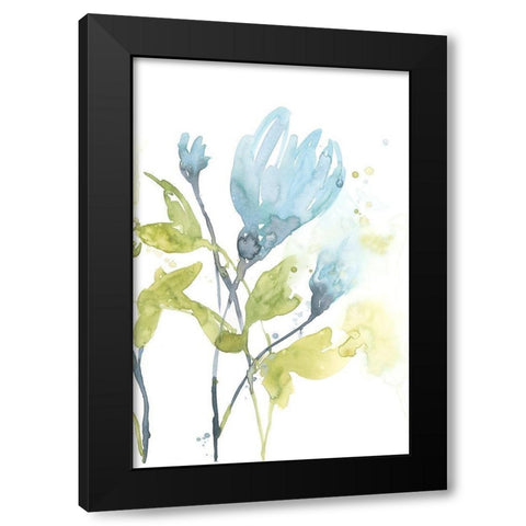 Cerulean Splash II Black Modern Wood Framed Art Print by Goldberger, Jennifer