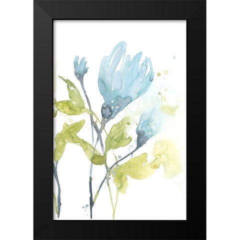Cerulean Splash II Black Modern Wood Framed Art Print by Goldberger, Jennifer